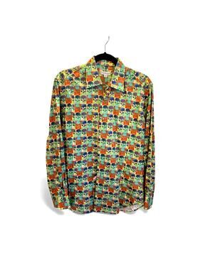 Coton Doux Pop Art Skull Button-Up Shirt – Size 39 / 15.5